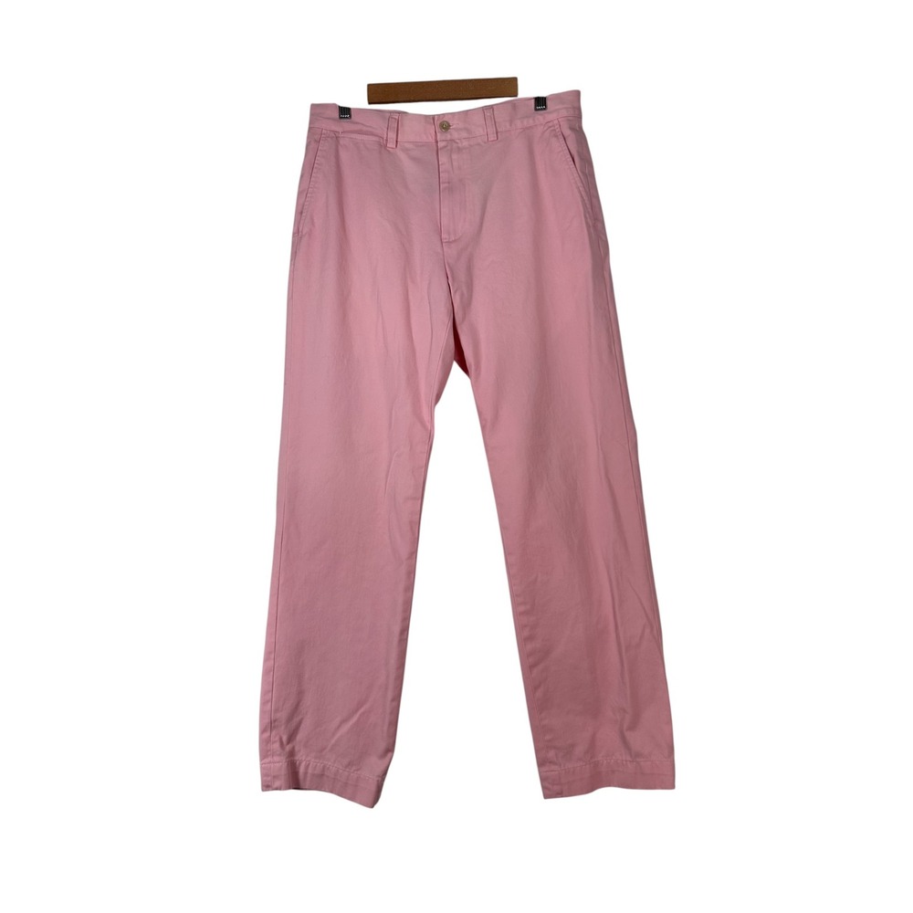 Polo Ralph Lauren Preston Pant Mens 33/32 Pink Cotton Chino Straight Trousers
